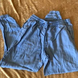 Size M lightweight denim joggers.